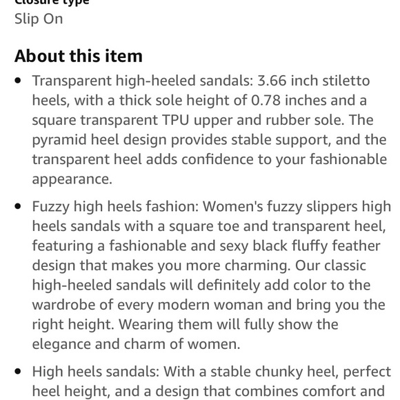 Amazon square toe platform chunky heel mule sandals with pink feather detail - Picture 7 of 7